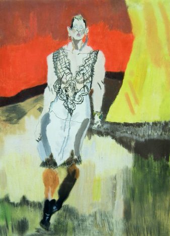 「セリーヌ」　紙にパステル、他  547x396mm 2017