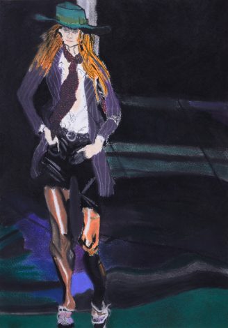 「ハットを被った女性」