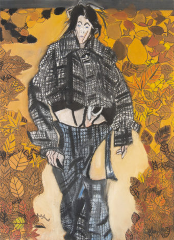 「グレーのふくの女」