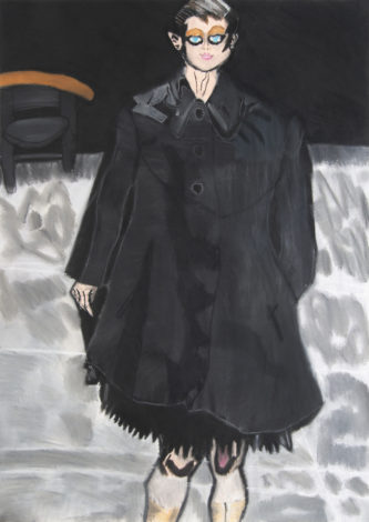 「コートをきた女」