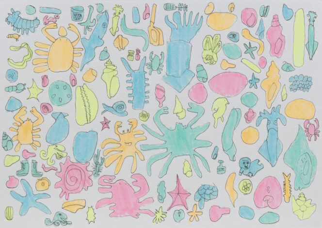 「カニと動物」