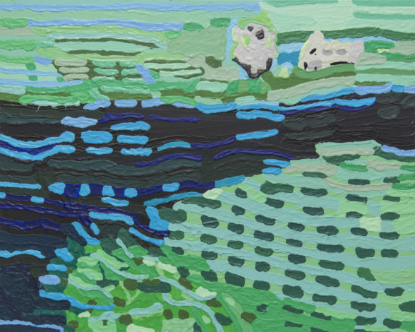 「万座毛から望む紺碧の海」