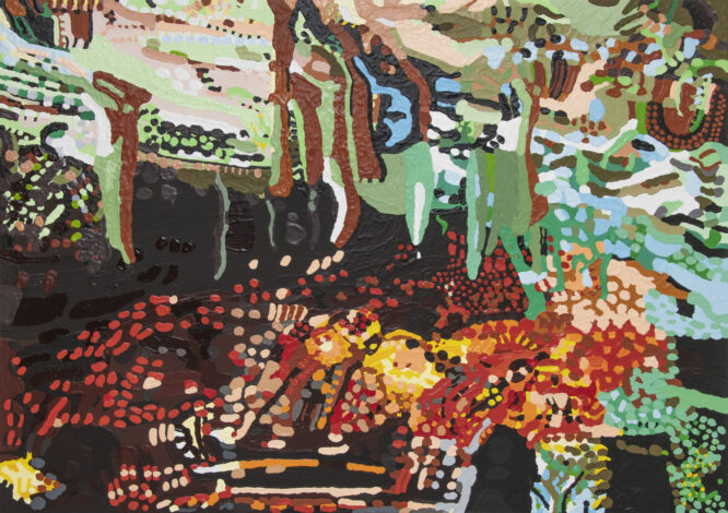 「鍾乳洞　傘づくし」